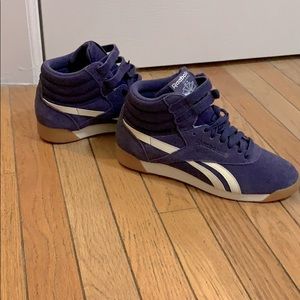 Purple Reebok classic high tops